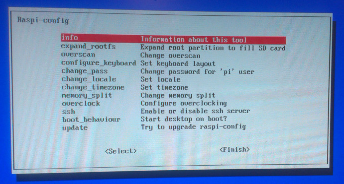 raspi config